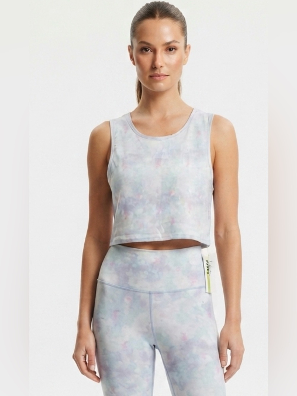 Nicole Miller Active Watercolor Pastel Cropped Tank